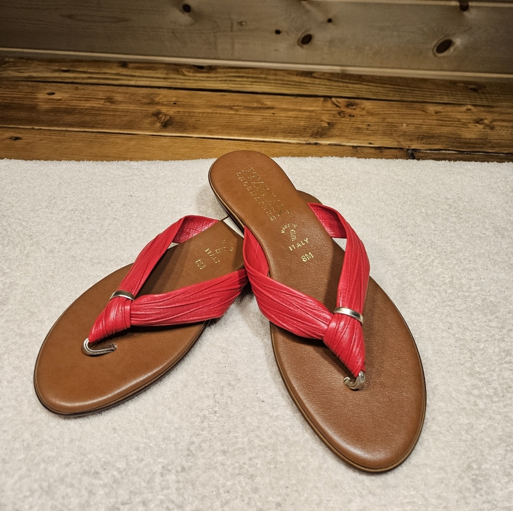 Italian Shoemakers Beautiful Red Sandles Womens Size 8